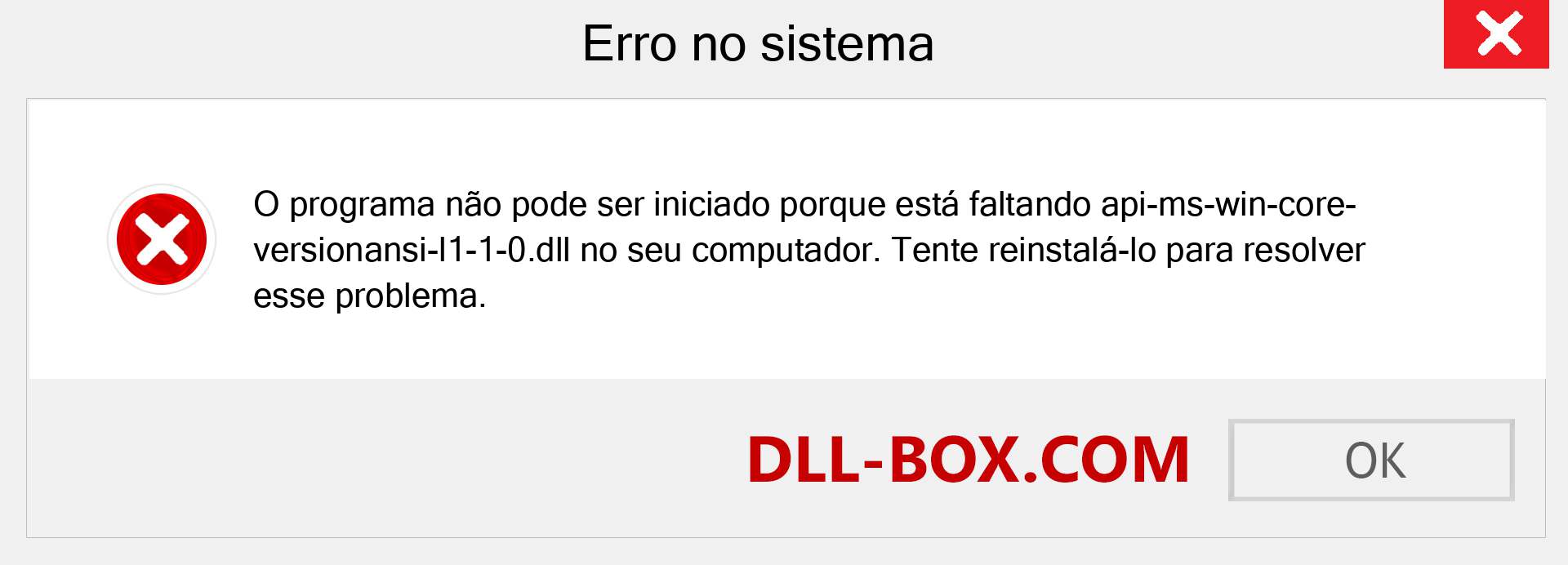 Arquivo api-ms-win-core-versionansi-l1-1-0.dll ausente ?. Download para Windows 7, 8, 10 - Correção de erro ausente api-ms-win-core-versionansi-l1-1-0 dll no Windows, fotos, imagens